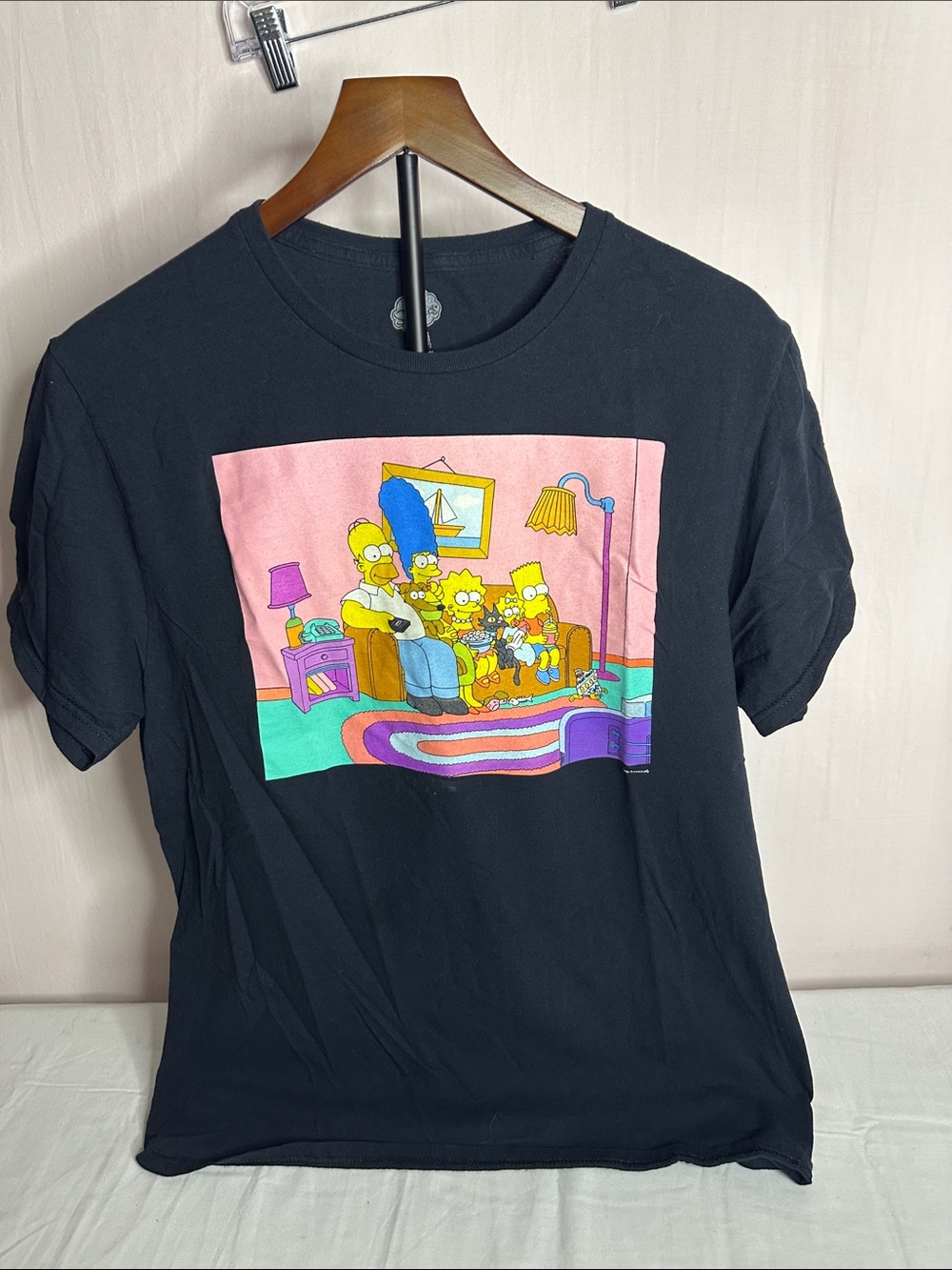 Black Simpsons Family Graphic Short Sleeve Tee